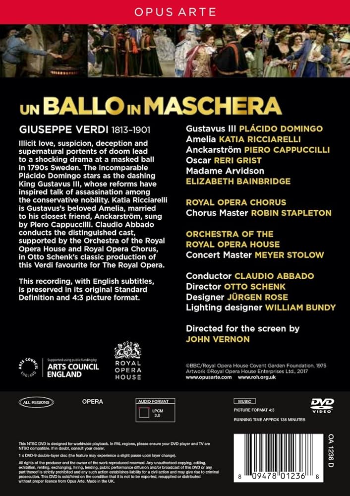 その他 Giuseppe Verdi: Un Ballo in Maschera [DVD] UN BALLO IN MASCHERA Bergonzi, Stella, Zanasi (NHK 1967